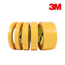 [3M] 마스킹테이프 종이테이프 244 옐로우 12mm ~ 300mm 50M 1롤, 24mm x 50M