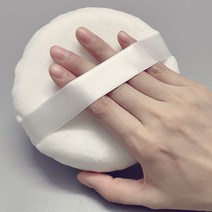 초대형 파우더 퍼프 화장 팩트 쿠션 메이크업 실기 연습 번짐 방지 라지, 화이트, 1개