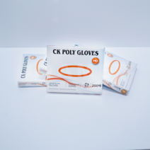 CK폴리글러브 200매 비멸균 위생장갑 일회용 비닐장갑 POLY GLOVE, 1개