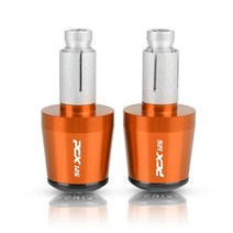 pcx튜닝용품 혼다pcx pcx125 오토바이 7/8 ''22MM CNC 핸들 바 그립 캡 끝 플러그 혼다 PCX125 PCX, 01 orange black