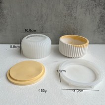 도자기공예 만들기 도구 물레 DIY라운드 스트라이프 커버 병 실리콘 금형 DIY 시멘트 석고 저장 항아리 도, 04 04