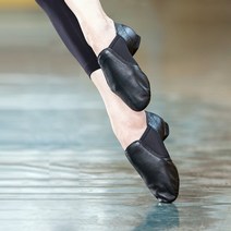 댄스화 여성 천연 가죽 스트레치 슬립 온 재즈 댄스 슈즈 용 소프트 운동화 발레 슈즈, 9.5, 검은 색
