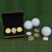 고급선물용 맞춤볼마커세트, 5.순금가죽사각네임택볼마커세트, 볼마커 선택5+네임택 선택5