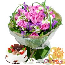 [cityflower꽃＋케익] 환상꽃다발_케익/생일선물 프로포즈/전국당일배송꽃배달