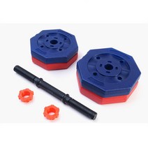 8각 컬러 아령덤벨(9kg), 블루, 2.5kg*2개/1.5kg*+아령봉1개