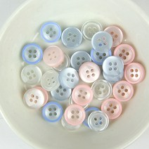 JSTrading 투톤 컬러단추 컬러단추 투톤 단추 미니단추 셔츠단추, 10개, 소라 11mm