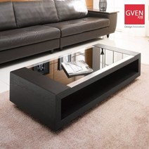 지벤가구 뉴리파인 거실테이블 1200 x 600 x 300 mm, 블랙천연무늬목