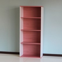 양지가구 공간박스4단 책장 책장 책꽂이 수납장 교구장 정리함 공간박스 양지책장 공간정리 틈새장 3단책장 원목책꽂이 삼나무 조립형 전면책장, 공간4단 백색+진달래