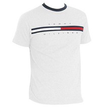 타미힐피거 타미 맨 반팔 플래그 로고 티셔츠_화이트