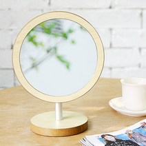 헤닝스 ST 친환경 우드 원형 탁상 거울, 1개