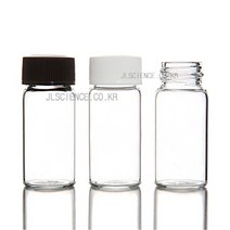 [JLS] 바이알병 샘플병 미니유리병 약병, 06-15ml(5개1set-흰색캡)