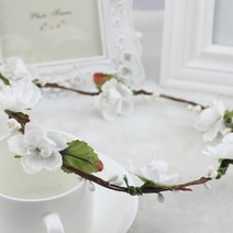 셀프웨딩 네츄럴 화관, 화이트, 1개