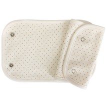 해피코튼 오가닉 아기띠 침받이(똑딱이) 브라운도트 침받이