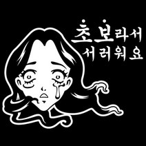 센스만점 자동차스티커 모음 (주유구 스티커 포함), 028_초보라서 서러워요(화이트), 1개