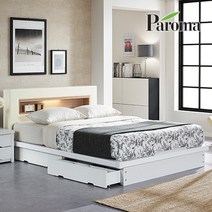 파로마 LED 침대 평상형, 아이보리(루이스)