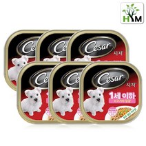 시저 반려견 습식사료, 소+계란, 100g, 6개