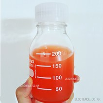 [JLS] 메디아병 샘플병 쥬스병 유리바틀 눈금유리병 실험도구, 11-주황캡 투명500ml 1개