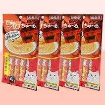 이나바 고양이 챠오츄르 간식, 참치+게맛살, 4팩