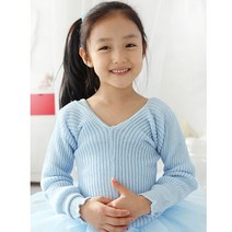 발레랑 코사지 스카이블루티워머 발레티셔츠