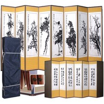 남도공예 전통배접표구 제사용병풍 6폭 8폭 병풍, 1개, 23_사군자 - 추사 8폭병풍