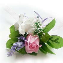 코사지 장미 비누꽃코사지, 연핑크, 1개