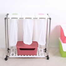 리빙해피 재활용 분리수거함 3p, 화이트, 1개