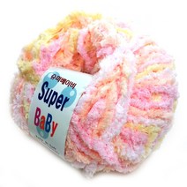 행복뜨기 슈퍼베이비 뜨개실 털실 수면실, 2221살구노랑, 1개