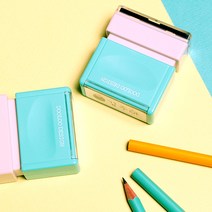 두루디자인 롤리팝 직사각 스탬프, 민트, 잉크 검정