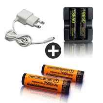 [메가캐논] MEGACANON 2600 ICR18650-26J, MEGACANON 2600 (돌출형) 2알, +Li-2500(2구)+KP-5020SM(2A)