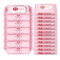 비앤비 안심제균 티슈 캡형(60매)-6개+휴대(20매)-12개 유아물티슈, 1세트