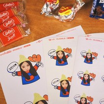 후아미 마리오 포토메세지 데코스티커 A4 1장, 흰색아트광택지, 6매