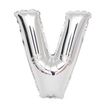 e베이비랜드 백일상 페이퍼 9종 세트_셀프백일상 패키지 100일상차림, 38_호일풍선_이니셜_V