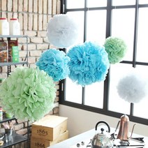 e베이비랜드 촛불이벤트용품 모음딜, 160_꽃볼 6P SET04) 민트혼합