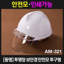동명 투구형 투명창 보안경 안전모 AM-321(흰색), 1개