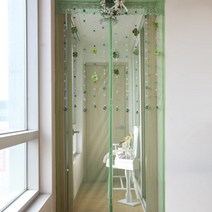 다샵 일체형 자석 프리미엄 현관 방문 모기장 방충망, 베이직그린 120X210