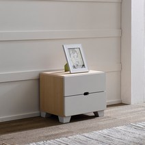 제이디퍼니처 레미발통형 2단 서랍장, 아카시아화이트