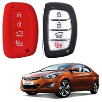 카포카 현대 더뉴아반떼 MD 4버튼 스마트키 실리콘케이스, 레드, 1개