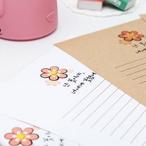후아미 난 꽃이야 제작 편지지 세트 15cm x 21cm, 크라프트(편지지 6매 + 편지봉투 3매), 9매