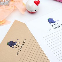 후아미 난 포도야 제작 편지지 세트 15cm x 21cm, 혼합색상(편지지), 10매