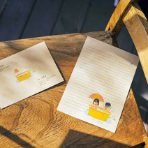 후아미 물놀이 포토사진 제작 편지지 세트 15cm x 21cm, 혼합색상(편지봉투), 10매