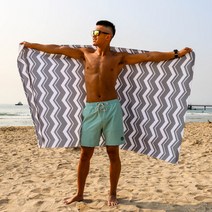 이웍스 하와이안 비치타올, 대형 지그재그 그레이, 1장