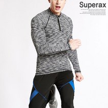 남성 피트니스 헬스 운동 긴팔 반집업 짐웨어 - 그레이