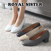 [RS]C1J 5012 5cm 여성 천연소가죽 쿠션 구두 미들힐 펌프스힐