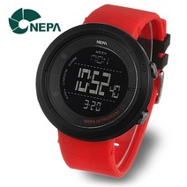 [네파] NEPA 군인용 월드타임 랩타임 스탑워치 조깅용 스포츠시계 N338A-RED
