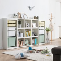 리바트 프렌즈아이 1x5 수납장 옐로우+화이트 책장세트