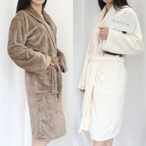 러브핑코 여성용 극세사 샤워가운, 모카+아이보리(여), 1개