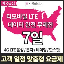 멕시코유심 LTE 완전무제한 칸쿤 하와이 미국 캐나다 티모바일 AT&T 여행 출장 유심칩, AT&T 무제한(아이폰만 가능), 48일