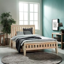 [가구야] 슈퍼싱글 703 레드파인 원목침대, 내추럴, 01_솔리드 본넬스피링 매트리스