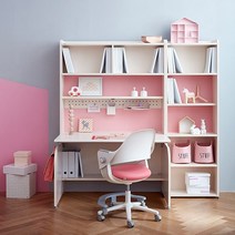 일룸 링키책상 컴팩트세트(보조테이블 불포함), 아이보리 핑크