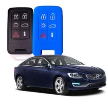 카포카 볼보 S60 6버튼 실리콘 스마트키케이스 키홀더, 볼보 S60 블루